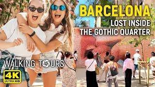 4K Barcelona (Catalonia, Spain) Gothic Quarter Walking Tour • June 2023