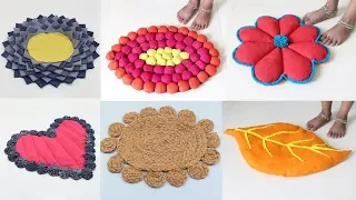 6 Easy & Quick Doormat/Floor mat Making from Waste Clothes | Room Decor | Sonali Creations