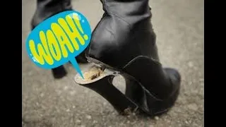 Repairing a broken heel on a women's boot.