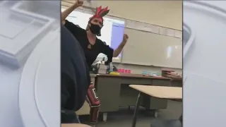 Protest over Riverside teacher seen wearing Native American headdress