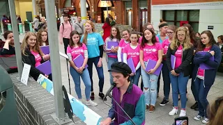 Ferdia Walsh-Peelo performs in Pearse Street Station.