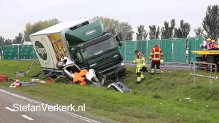 Dode en zwaargewonde bij ongeval A28 Zwolle - ©StefanVerkerk.nl