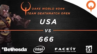 USA vs 666 - QuakeWorld 4vs4 (QuakeCon 2016)