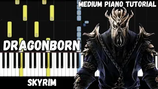 Skyrim - Dragonborn (Medium Piano Tutorial)