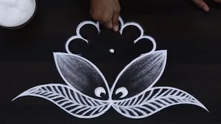 Latest Diwali Kolam with 3 dots | Deepavali Special Muggulu for Beginner | Easy 3x2 dots kolam