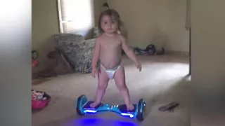 Baby is a Pro on a Hoverboard