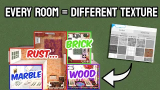 BUILDING A BLOXBURG HOUSE BUT EVERY ROOM IS A DIFFERENT TEXTURE... | roblox