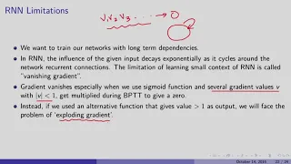 Recurrent Neural Networks (RNN) parameters limitations LSTM | Deep Learning | IIT Lecture Series