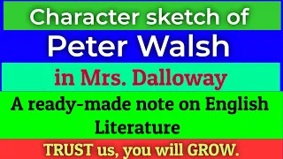 Peter Walsh in Mrs Dalloway| Virginia Woolf| English literature notes