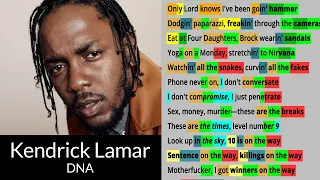 Kendrick Lamar - DNA - Rhyme Check lyric video