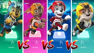 Chase 🆚 Zuma 🆚 Marshall 🆚 Rubble.Who is best? | Tiles Hop EDM Rush