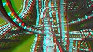 Roller Coaster Tycoon 3  3D Stereo anaglyph Test  Red Cyan Glasses