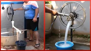 Easy DIY Water Pump With PVC and a Bike | Homemade Engineering | by @OficinaGaragem