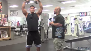 IFBB Pro Men's Physique Jeremy Buendia trains delts with The Pro Creator, Hany Rambod