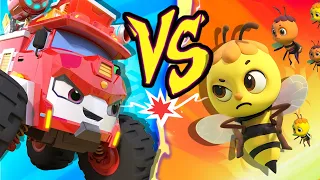 Fire Truck VS Bumblebee | Buzz Buzz | Monster Truck | Kids Songs | Kids Cartoon | BabyBus