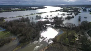 Rzeka Wisła z drona - 17.02.2024