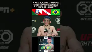 Filho de PORTO DE MOZ, MELK COSTA celebra sua vitória na sua estréia no peso pena no UFC VEGAS 77