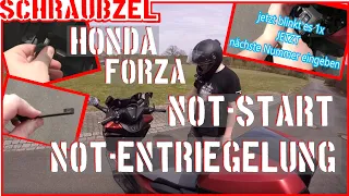 Honda Forza Notstart und Notentriegeln vom Helmfach, Topcase