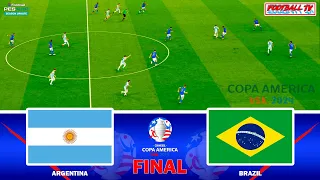 ARGENTINA vs BRAZIL | COPA AMERICA FINAL | Full Match All Goals | PES Gameplay PC