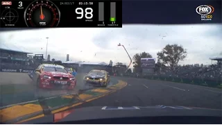 2017 Supercars - Albert Park Race 1 - Onboard Percat & Holdsworth Crash