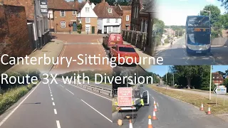 Bus 3X Canterbury to Sittingbourne with Diversion