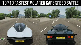 Top 10 Fastest Mclaren Cars Top Speed Battle || Forza Horizon 4 || 4K UHD 60FPS PC Gameplay