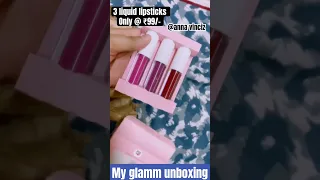 My glamm | Myglamm liquid lipstick | 3 lipstick in 99 #myglamm #unboxing #shorts #trending #viral