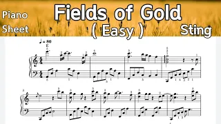 Fields of Gold / Easy Piano Sheet Music / Sting / by  SangHeart  Play