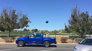 Newton's Law of Inertia: Projectile from a Moving Truck Demo (EXPLAINED below in NEW linked video!)