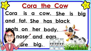 Practice reading || Reading lesson || Reading tutorial || Cora the Cow
