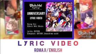 Obey Me! NB: Lyric Video "ANNVERSARY" by the OBEY ME! Boys [Romaji / English]