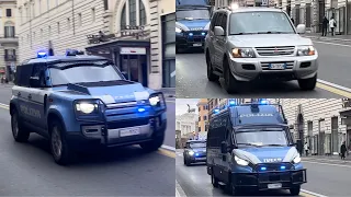 [PNEUMATICA] LAND ROVER DEFENDER 110+PAJERO REPARTO MOBILE POLIZIA DI STATO IN EMERGENZA E SIRENA