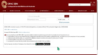 Opac SBN - Il catalogo del Servizio Bibliotecario Nazionale - Panoramica rapida