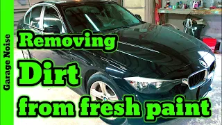 How to remove dirt from fresh paint.  orange peel