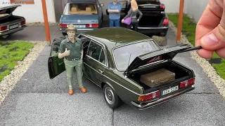 1:18 Mercedes-Benz W123 200 1980-1985, Cypress green metallic - Norev Dealer Edition [Unboxing]