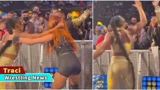WWE: Video emerges of fan whipping Becky Lynch with her hair during match after SmackDown - wre...