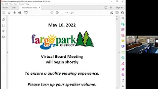 Fargo Park Board Meeting May 10, 2022