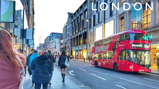 London Sunset Walk, London City Walk at Evening Rush Hours [4K HDR]