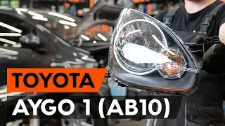 How to change headlights / headlamp on TOYOTA AYGO 1 (AB10) [TUTORIAL AUTODOC]