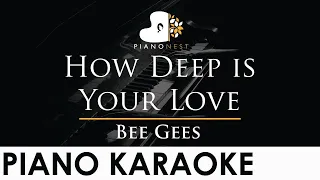 Bee Gees - How Deep is Your Love - Piano Karaoke Instrumental Cover with Lyrics