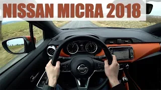 2018 Nissan Micra IG-T 90 K, 4K POV TEST: Static, drive, acceleration 0-100 km/h (CZECH)