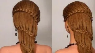 Прическа с плетением на каждый день! Braided hairstyle for long hair!
