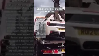 ferrari 488 siezed by police getting crushed#shorts #subscribe #drift #fullsend #supercars