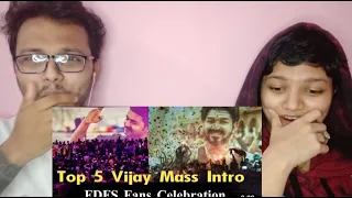 Top 5 Thalapathy Vijay Mass Intro FDFS Fans Celebration REACTION | Theatre Response | RECit Reactons