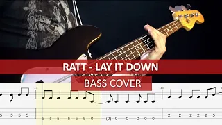 RATT - Lay it down / bass cover / playalong with TAB