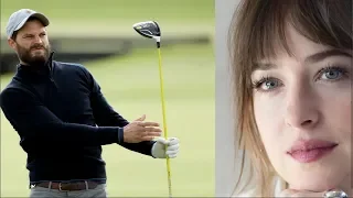 Dakota Johnson Surprised at Jamie Dornan Golf Playing Shots 😱😘😱