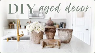 DIY HIGH-END DECOR! aged vases DIY / faux antique effect / EASY thrift flips / budget designer dupes