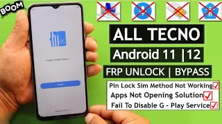 2023 All Tecno Android 11 / 12 Frp Bypass | Unlock Google Ac - Apps Not Opening Solution Without PC