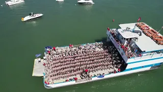 OSU Marching Band enters PIB Harbor!  The only complete harbor entrance drone video on the internet!