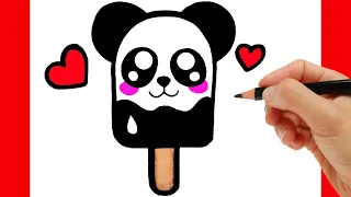 COMO DIBUJAR UN HELADO DE PANDA - COMO DESENHAR UM SORVETE KAWAII